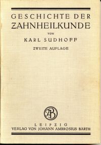 Sudhoff, Geschichte der Zahnheilkunde. (Umschlag)