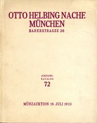 Otto Helbing Nachf.: Auktionkatalog Nr. 72: Niedersachsen. Obersachsen I. Teil. (Umschlag)