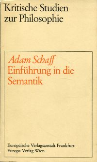 Schaff, Einführung in die Semantik. (Umschlag)