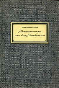 Röchling-Schultz, Lebenserinnerungen einer alten Mannheimerin. (Umschlag)