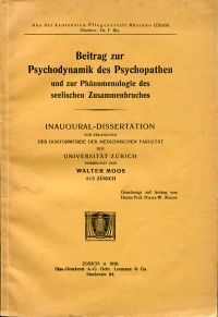 Moos, Beitrag zur Psychodynamik des Psychopathen (Umschlag)
