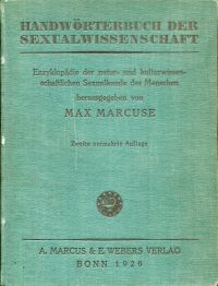 Marcuse, Handwörterbuch der Sexualwissenschaft. (Umschlag)