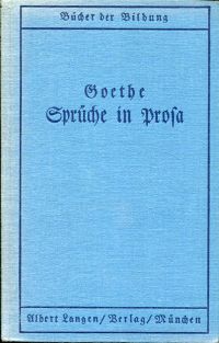 Goethe, Sprüche in Prosa. (Umschlag)