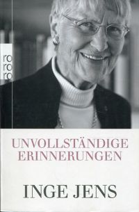 Jens, Unvollständige Erinnerungen. (Umschlag)