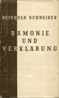Schneider, Dämonie und Verklärung. (Umschlag)