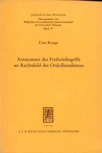Runge, Antinomien des Freiheitsbegriffs im Rechtsbild des Ordoliberalismus. (Umschlag)