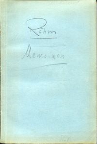 Jacob, Die Memoiren des Stabschef Röhm. (Umschlag)