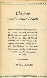 Götting, Chronik von Goethes Leben. (Umschlag)