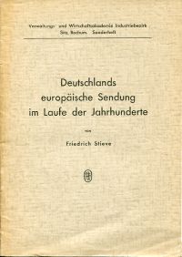 Stieve, Deutschlands europäische Sendung im Laufe der Jahrhunderte. (Umschlag)