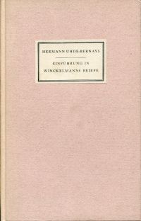 Uhde-Bernays, Einführung in Winckelmanns Briefe. (Umschlag)