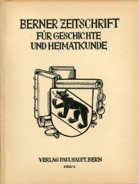 Berner Zeitschrift für Geschichte und Heimatkunde; 1958/4. (Umschlag)
