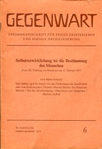 Selbstverwirklichung ist die Bestimmung des Menschen (Umschlag)