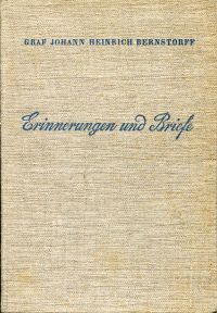 Bernstorff, Erinnerungen und Briefe. (Umschlag)