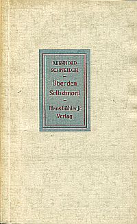 Schneider, Über den Selbstmord. (Umschlag)