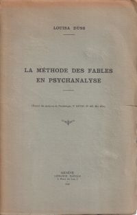 Düss, La méthode des fables en psychanalyse. (Umschlag)