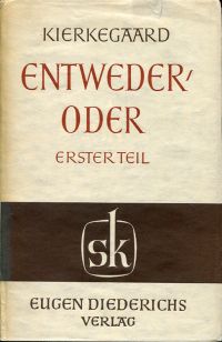 Kierkegaard, Entweder/Oder. (Umschlag)