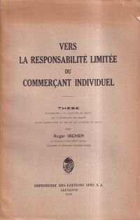 Ischer, Vers la responsabilité limitée du commerçant individuel. (Umschlag)
