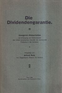 Rutz, Die Dividendengarantie. (Umschlag)